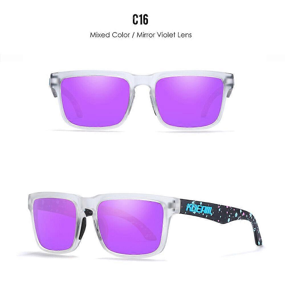 KDEAM Occhiali da sole sportivi polarizzati quadrati Uomo Donna Occhiali da guida da pesca UV400 C16