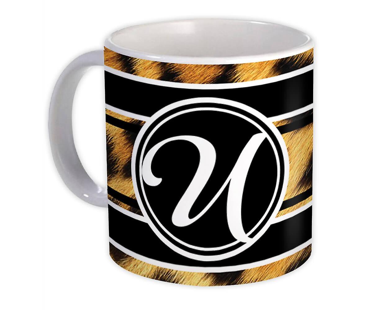 Gave krus: Monogram Brev U Leopard