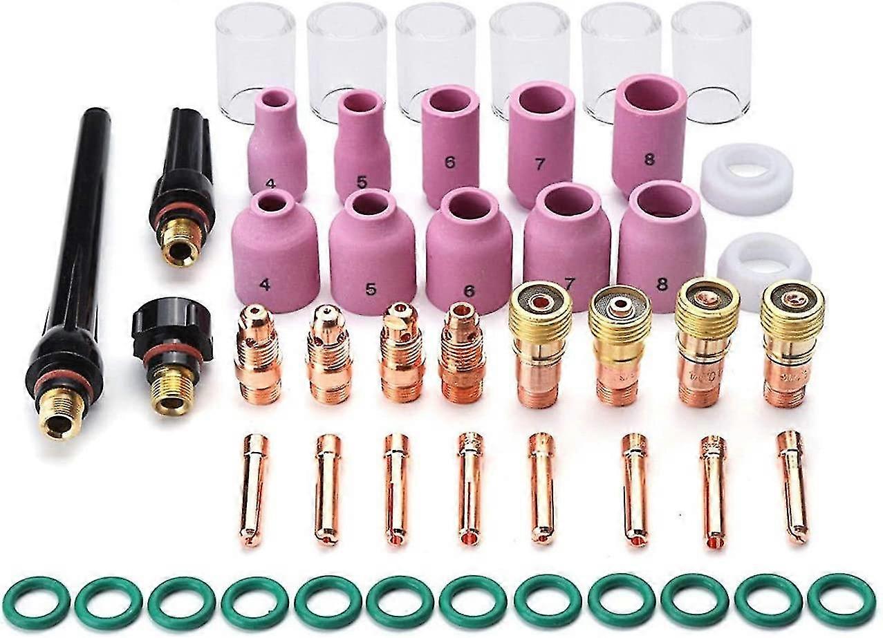 Tig Welding Torch 49Pcs Collet Gasket Glass Cup Nozzle Accessoory For Wp-17/18/26 A-1B