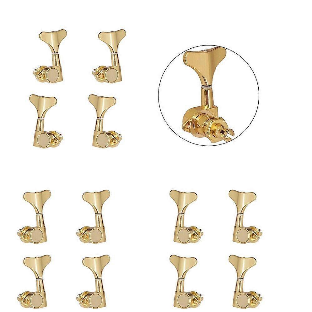 4PCS Heavy Duty Fish tail Buttons Bass String Tuners Set avec têtes scellées