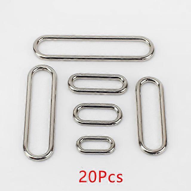 10/20Pcs 15mm-60mm O Ring Metal Oval Buckles Shoes Clasp Egg Button Bag Strap Connect Rings Adjust Hook Accessories for Handbags