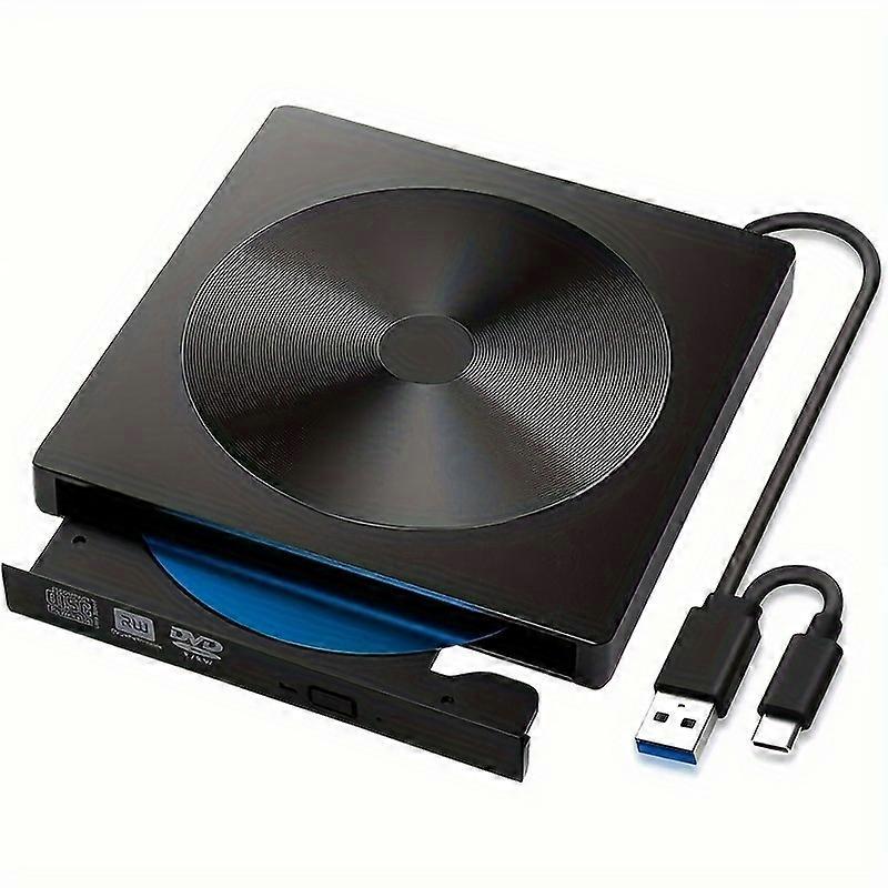 External USB3.0 CD DVD+/-RW Drive Ultra High Speed External Optical Drive: USB 3.0 And Type C Interface, Compatible With MacBook And Mac OS Windows 11