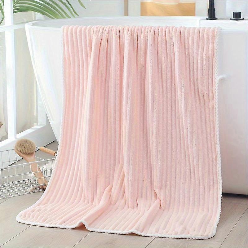 1pc Bath Sheet Towel, Microfiber Bath Towel For Adult, Super Absorbent & Soft Candy Stripe Bathroom Sheet, Quick Dry Bath Towel For Daily Use Spa Gym