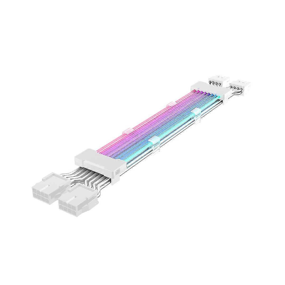 Pc Case Psu Extension Argb Cable Atx 2x8pin Pci-e Gpu Neon Color Line Argb Streamer Transfer Graphics Card Power Cable
