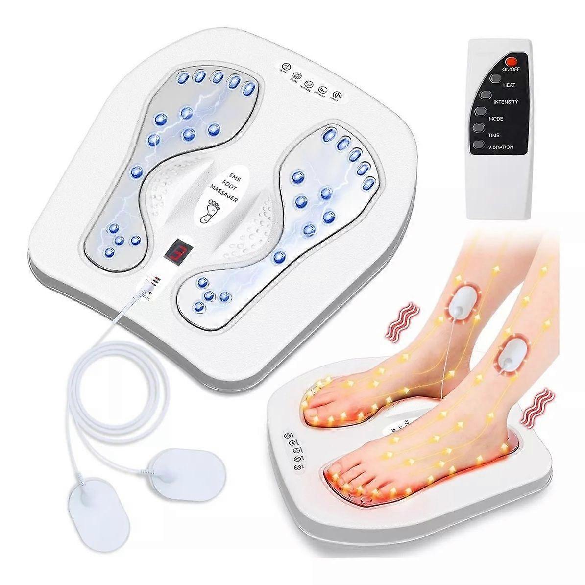Redkid Foot Massager Vibration Heating + EMS and TENS Patch Dual Channel Therapy Electric Massage Co