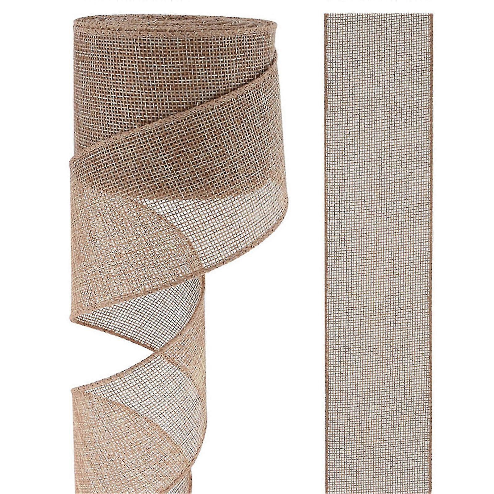 1 Roll Crafts Ribbon Soft Tear Resistance Reusable Big Bow Wreath Making Fall Burlap Ribbon For Gift Mengxi