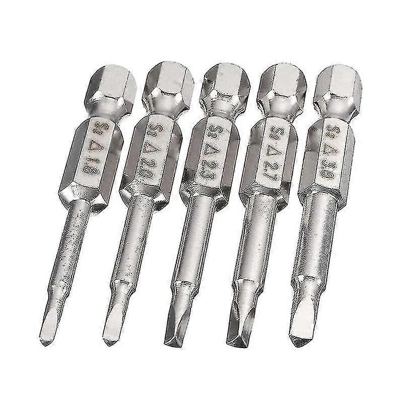 5 Pieces Magnetic Triangle Head Screwdriver Bits, S2 Steel Triangular Tip Screw Driver Bit Hex Shank Triangle Screwdriver Bit Set(1set, Silver)
