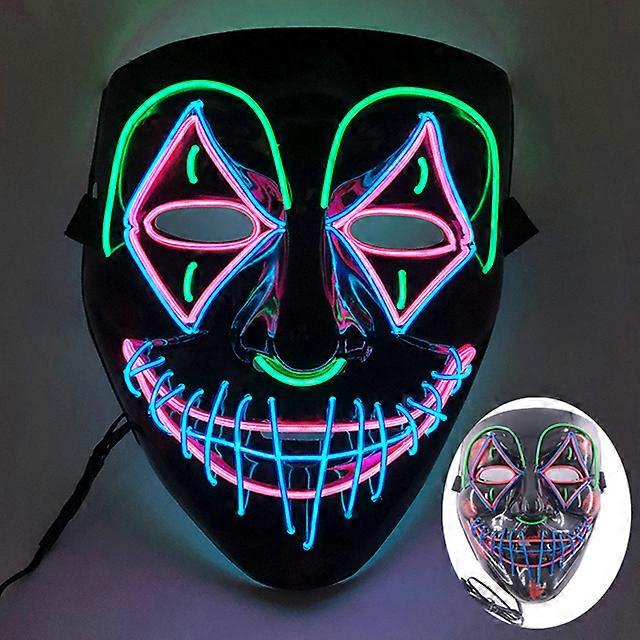 2023 The classic popular similar Purge mask famous movie mask luminous LED neon mask light up carnival night for halloween