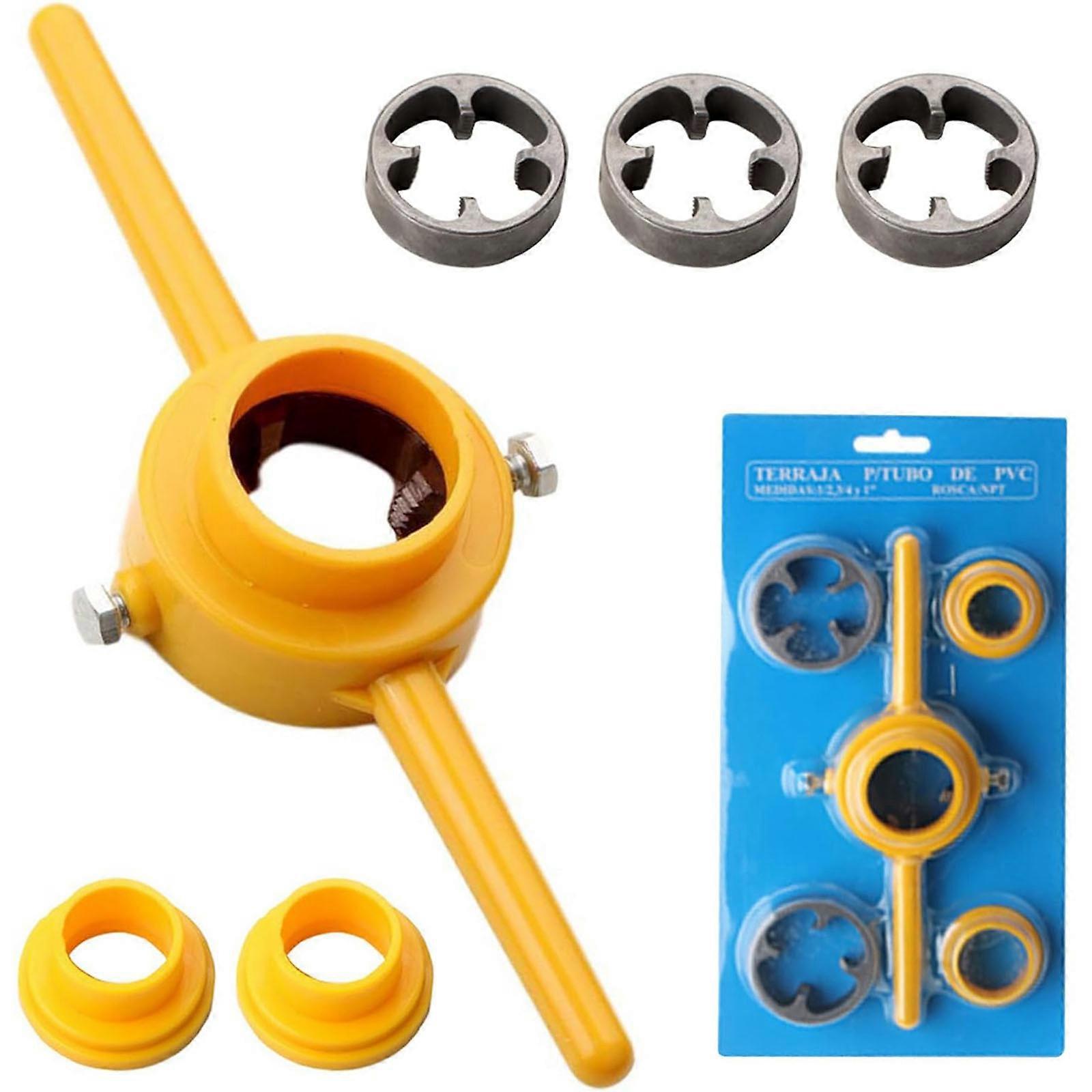 6pcs Plastic Pipe Die Tap Wrench Set High Hardness Pipe Threader Tool For PVC Plastic Pipe,50% Offer