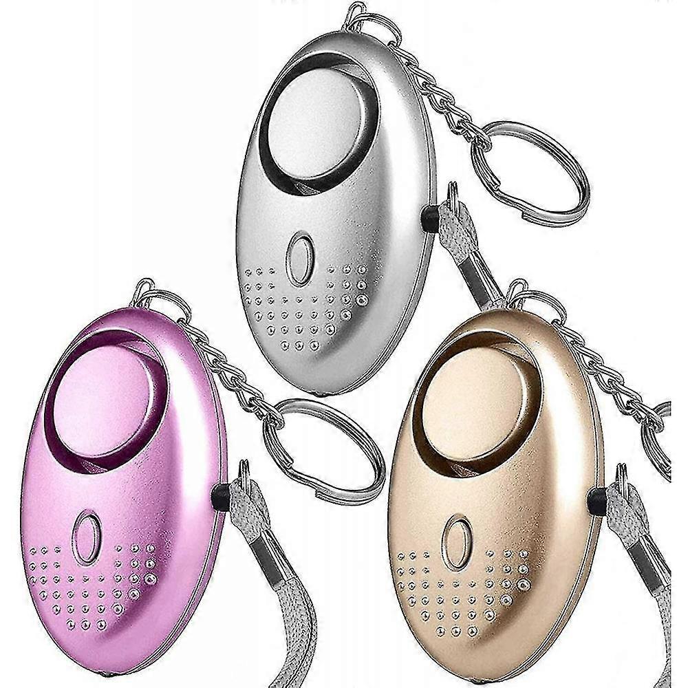 3 Pack 130db Personal Security Siren For Emergency Alarm With Led Flashlight For Night Riders QQS
