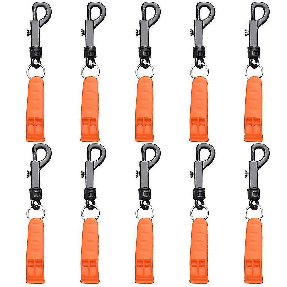 10pcs sifflet avec clip pour kayak plongée sifflet de sécurité d’urgence dispositif de signalisation en plein air JME