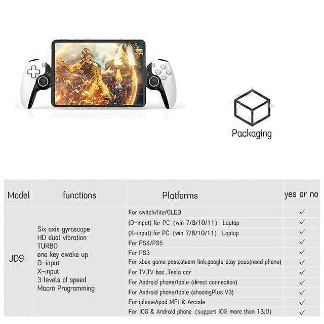 D9 Mobile Game Controller Portal Gamepad For Android IOS Cellphone PS5 Game Streaming For PS3 PS4 PC Switch Tablet Hall Joystick