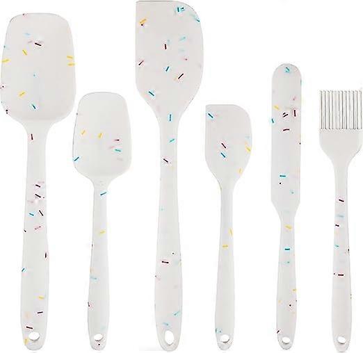 Set of 6, Silicone Pastry Spatula, Mixing Spoon Spatula BPA Free Silicone Nonstick Food Grade Pancake Accessories Kitchen Utensils