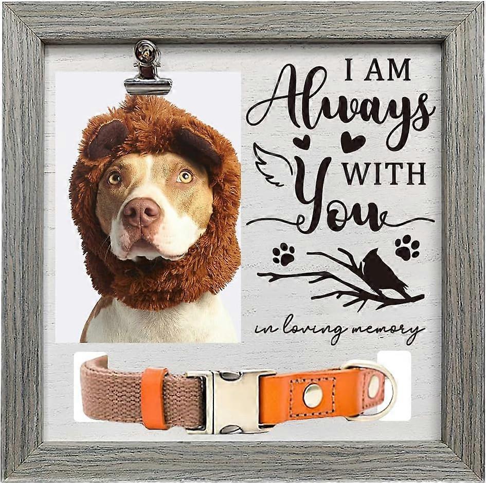 MDF Pet Photo Frames for Tabletop Display Photo Frame with Word Gray Paw Print 230x230mm