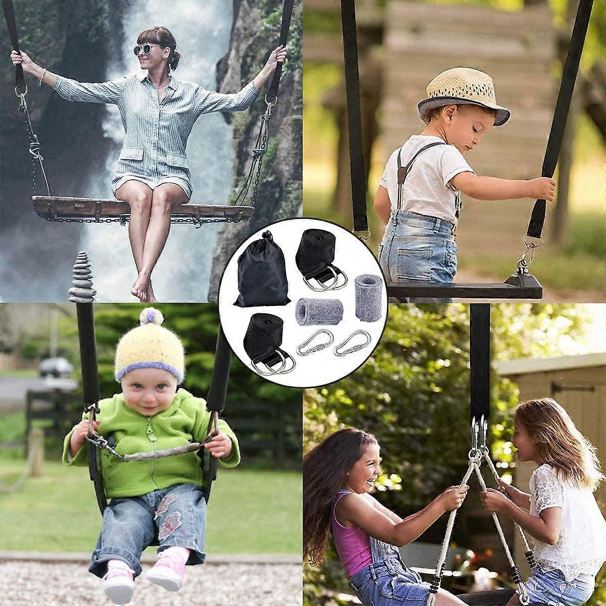 Igolfluck Tree Swing Straps Hanging Kit 3FT/8FT/15FT/20FT/25FT, Extra Long Tree Swing Straps Holds 5500 Lbs With Lock Carabiners & Tree Protectors, Safer For All Swing & Hammock (25FT