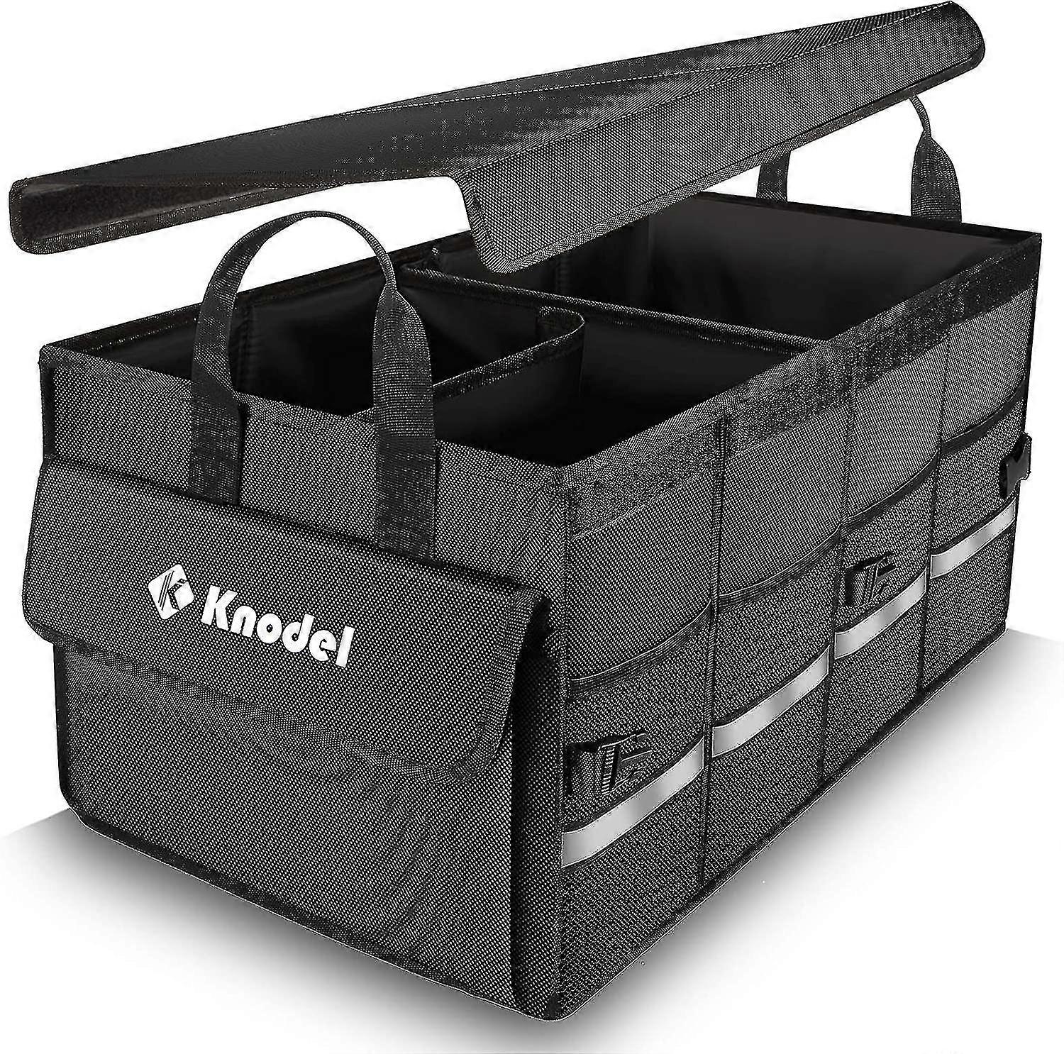 Car Trunk Organizer With Lid, Collapsible Car Trunk Storage Organizer, Car Organizer And Storage For Suv, Truck, Sedan (black)