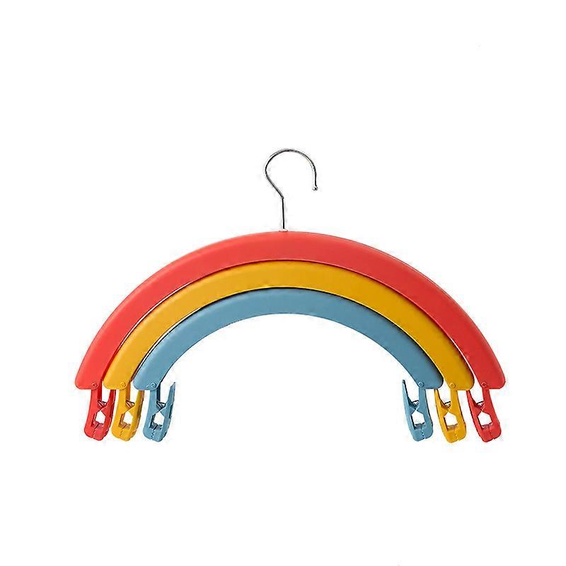 Rainbow Rotating Drying Rack,Three-Layer (red+Yellow+Blue)