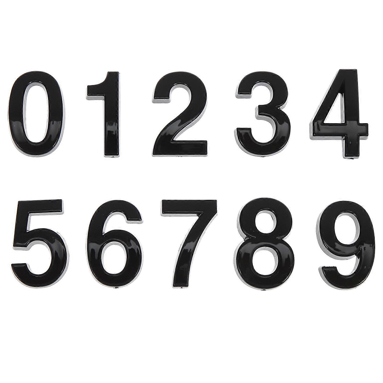 10Pcs Professional House Numbers Multi-function Clock Numbers Self-adhesive Mailbox Numbers