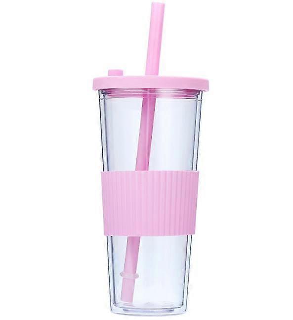 Double Wall Plastic Tumblers with Lids and Straws