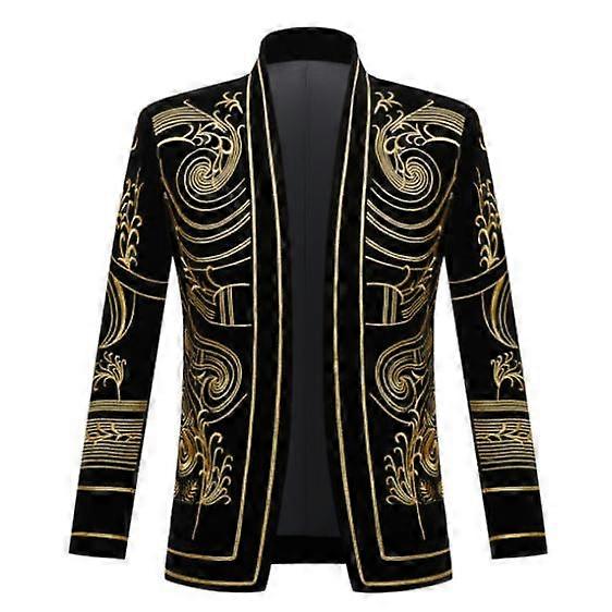 Mænds luksus afslappet jakkesæt Slim Fit blomsterprint Stilfulde blazerfrakker