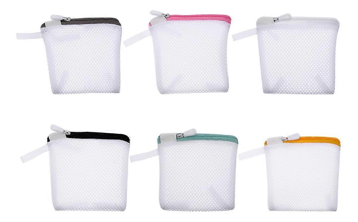 Multicolor Sandwich Thickened Polyester Mesh Laundry Bag Mini Multifunctional (6Pcs)