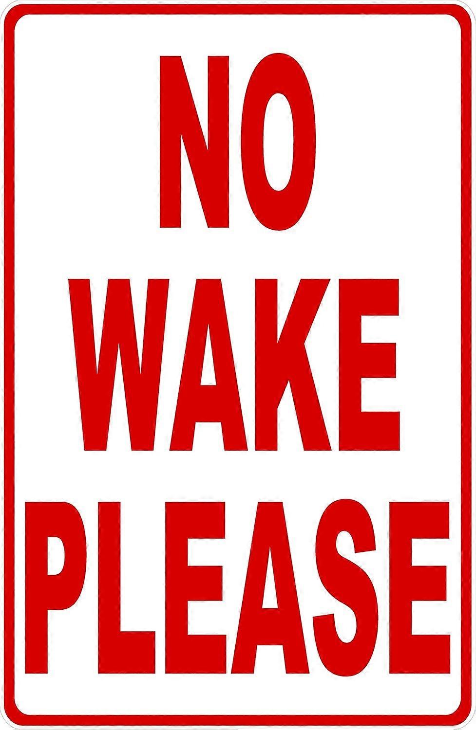 No Wake Please Sign. 12x18 Metal.