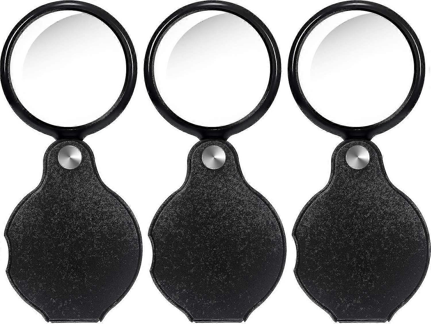 10x Mini Magnifying Glass Folding Pocket Magnifier Bigeye Glass Loupe With Black Rotating Protective Holster For Reading Newspaper, Book, Magazine, Sc