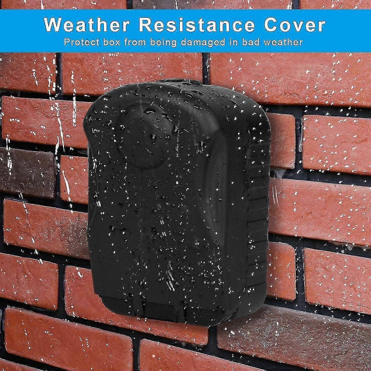 Secure Key Box Large Key Box With Code And Emergency Keys, Wall-mounted Key Box With External Protective Cover (black) Shibaod