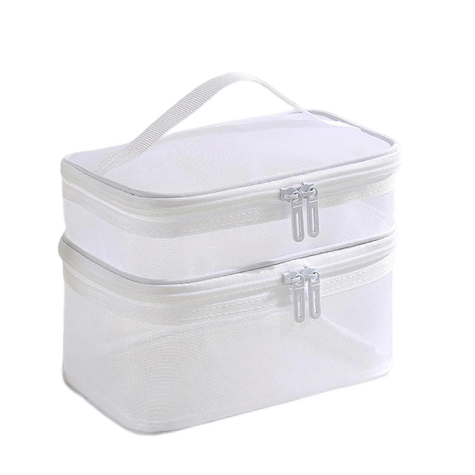 Double Layer Makeup Bag Portable Large Capacity Toiletry Bag For Travel
