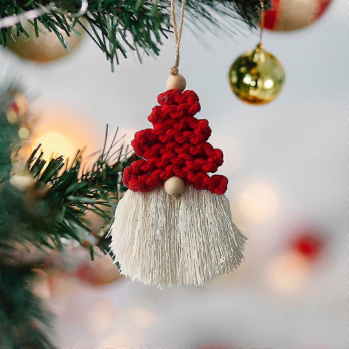 3 stykker julepynt julefest pynt Macrame juletræ ornament hængende ornamenter fest dekorationer--