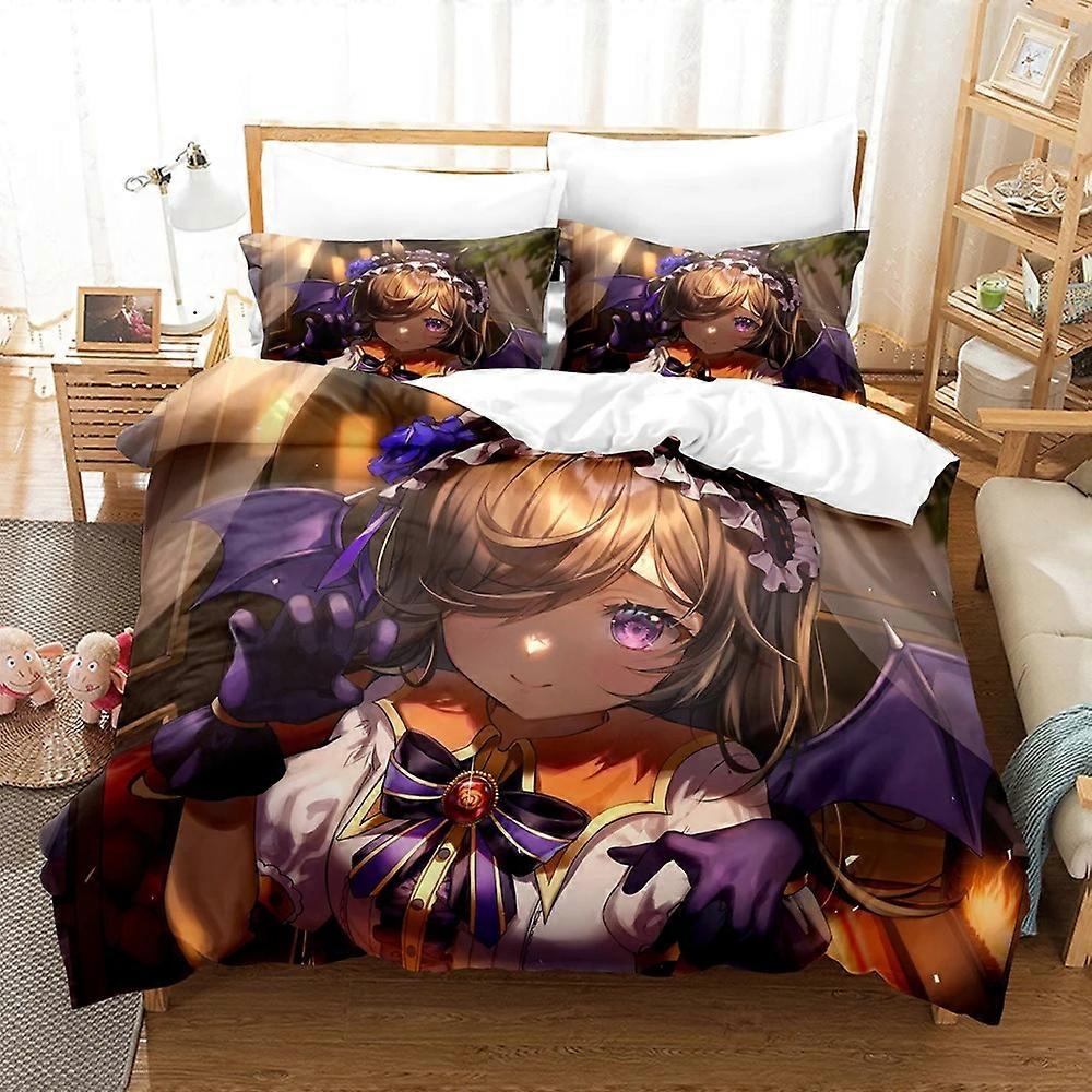 a899 Lençóis Kawaii Grils Pretty Derby Conjuntos de Cama Conjunto de Capa de Edredom Com Fronha Roupa de Cama Roupa de Cama de 3 Peças (1 Capa de Edredom + 2 Pi