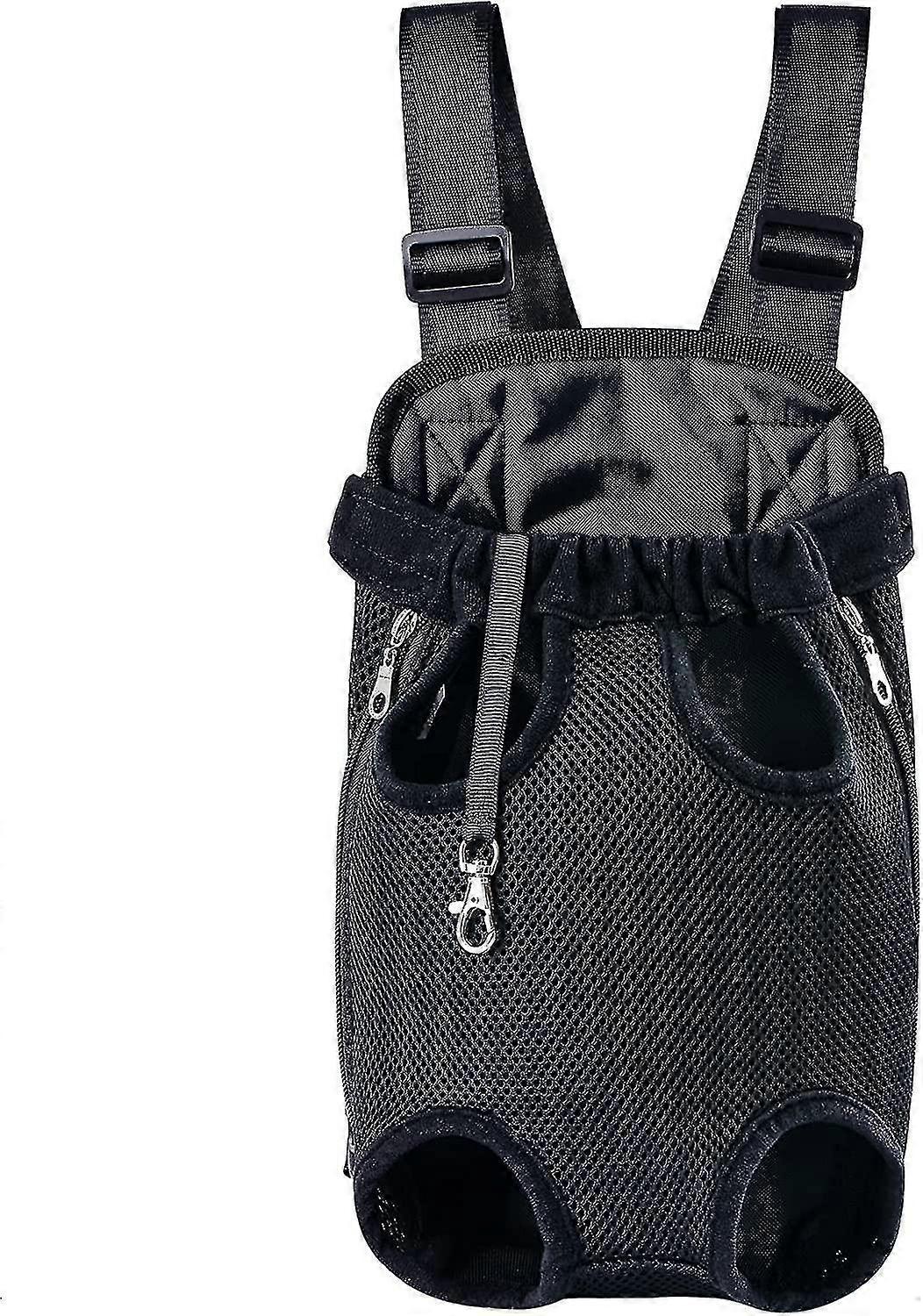 Adjustable Front Chest Carrier Pet Backpack, Small Medium Dogs, Black (medium)