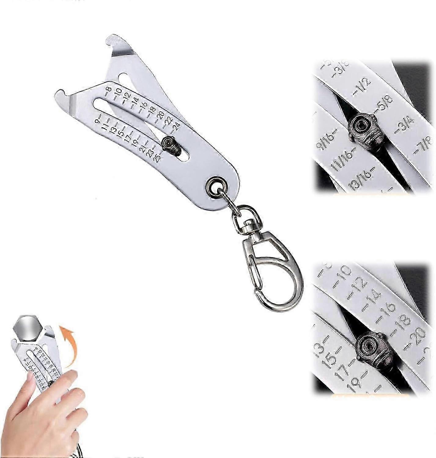 Portable Precise Thread Size Checker Keychain - Bolt Size Finder Keychain, Nut and Bolt Thread Gauge Identifier