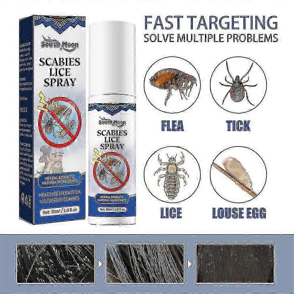 1-3pcs Spray D’élimination Des Poux De Tête Les Cheveux Enlève Les Poux Et Les Puces Enlève Les Oeufs De Poux Un