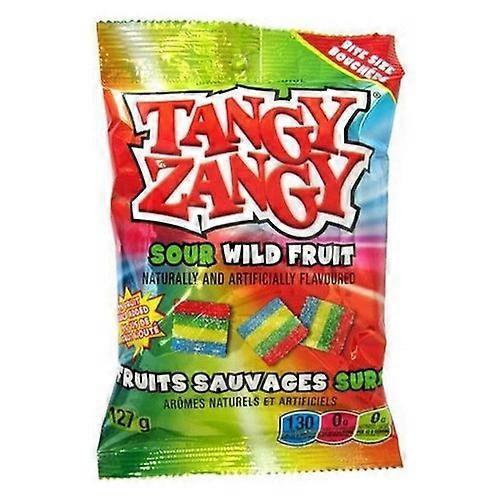 Tangy Zangy Sour Wild Fruit Squares, 127 Grams (Case Of 12)