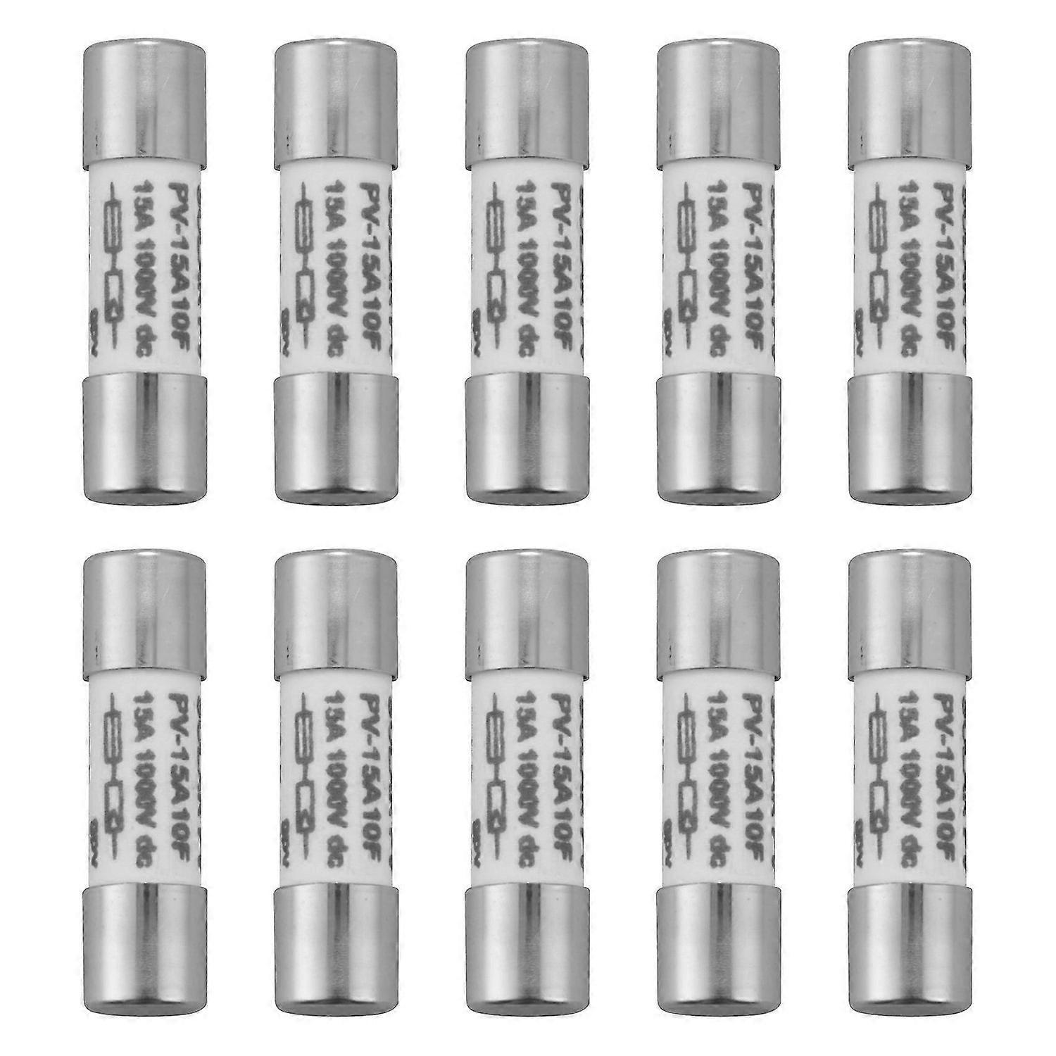 10 Pcs 1000 Fuse Solar PV Explosion-proof Fuse Silver - 15A