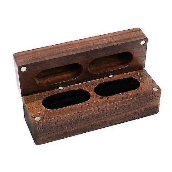 Ring Box Wooden Ring Holder Box Soft Lining Double Ring Storage Case for Proposal Engagement Wedding