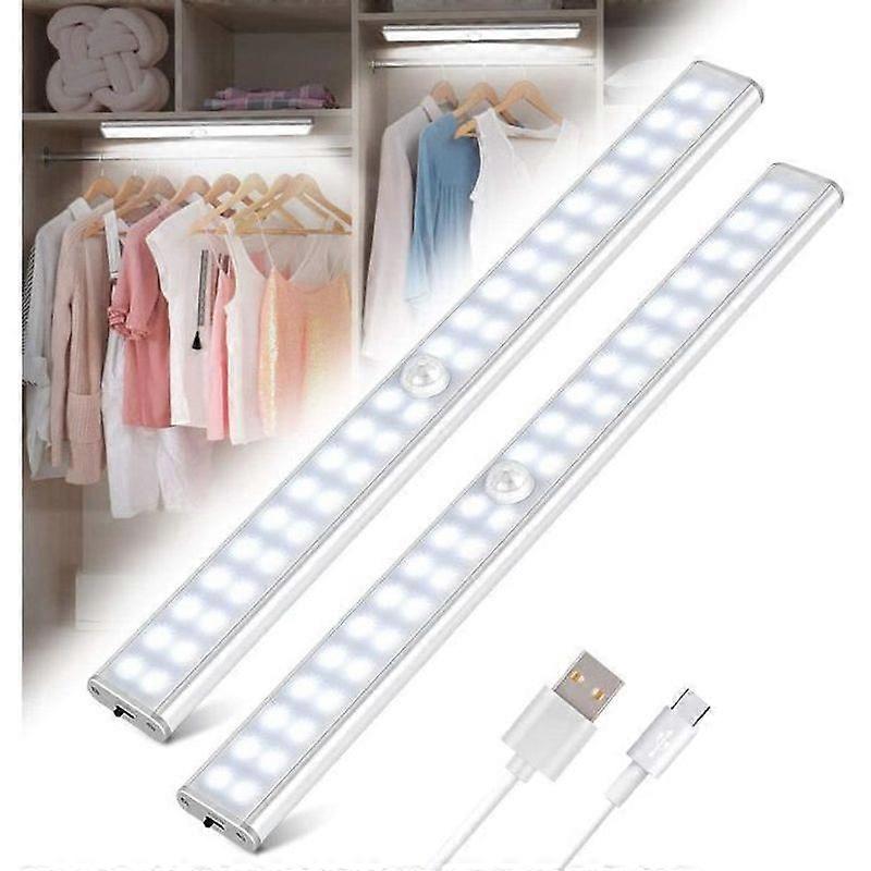 40 LED Closet Light Wireless USB Rechargeable Magnetic Motion Sensor 4 Lighting Modes Closet Light 2ps
