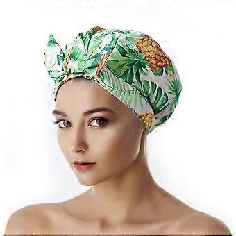Women's Deluxe Shower Cap, Waterproof Bow Shower Cap Home Bathroom Headwear