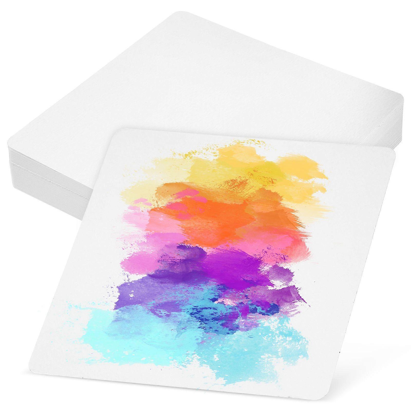 50 Pcs Blank Watercolor Cards Square White Cardstock Paper For Painting Drawing Square Paper For Classroom And Diy Projects