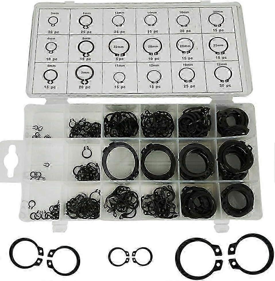 Circlip Snap Assortment Box 300 PCS 18 Sizes External Circlip Ring Kit