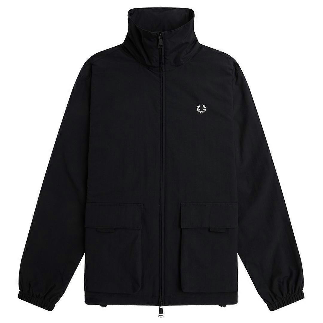 Fred Perry Patch Pocket Zip Closure Black Jacket