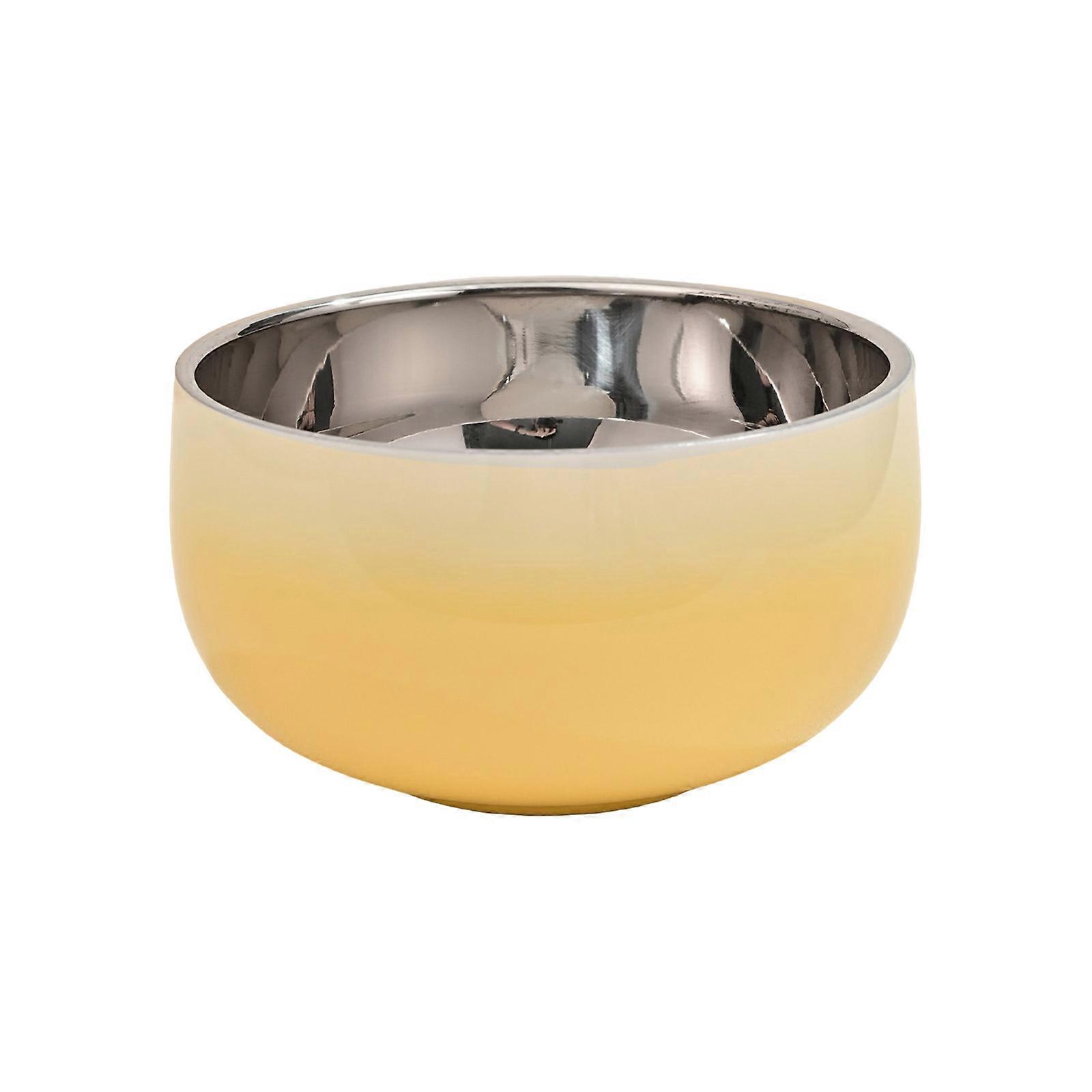 Bol de service utile à double paroi Bol portable à double isolation en acier inoxydable 304 parfait pour les pique-et le déjeuner jaune
