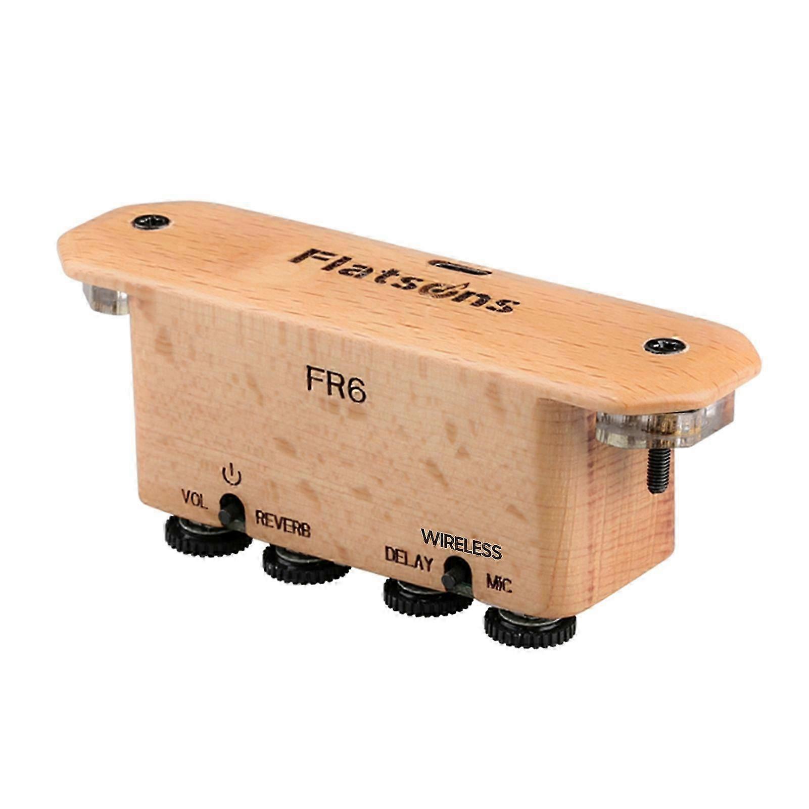 Fr6 Bt Resonance Pickup Guitar Soundhole Clip-on Rechargeable Pickup With Reverberation/ Delay Effect, Acoustic Coverage Enhancer, Integrated Drum Mac
