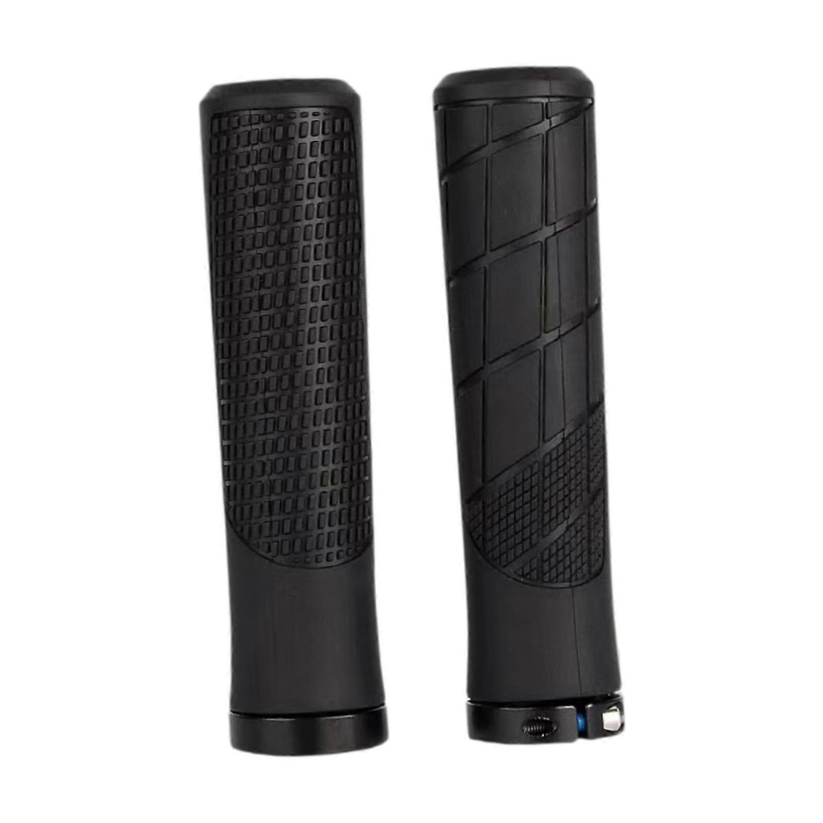 2x مقود الدراجة الجبلية مقابض مريحة غير قابلة للانزلاق مقابض دراجة محمولة أسود