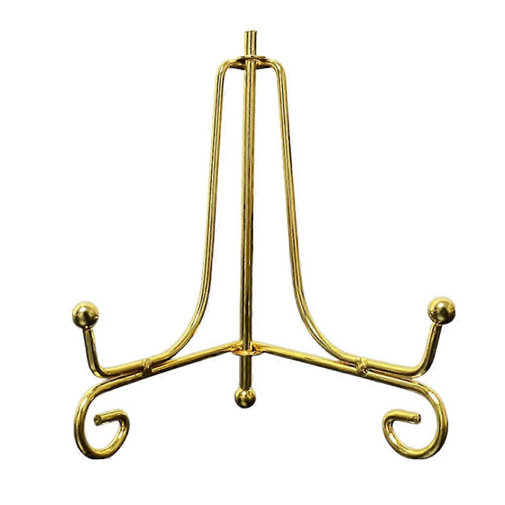 4pcs Gold-Plated Plate Display Holders, 4 Inches for Displaying Plates