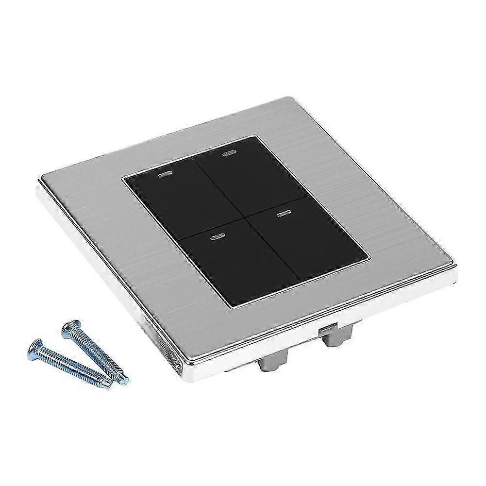 2 Way 250V 10A LED Indicator Wall Light Lamp Control Switch Panel Push Buttons (4 Gang)