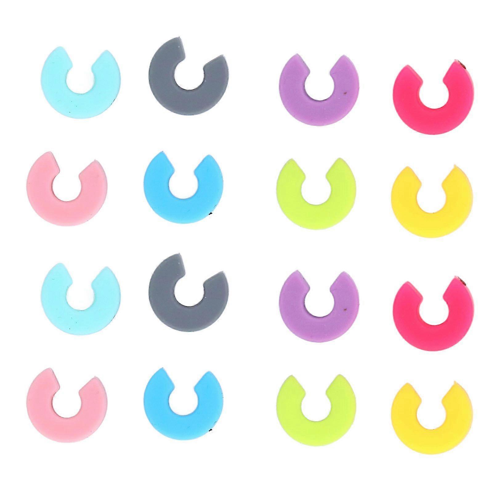16PCS Mini Circle Silicone Wine Glass Marker Cup Identification Ring Recognizer Label