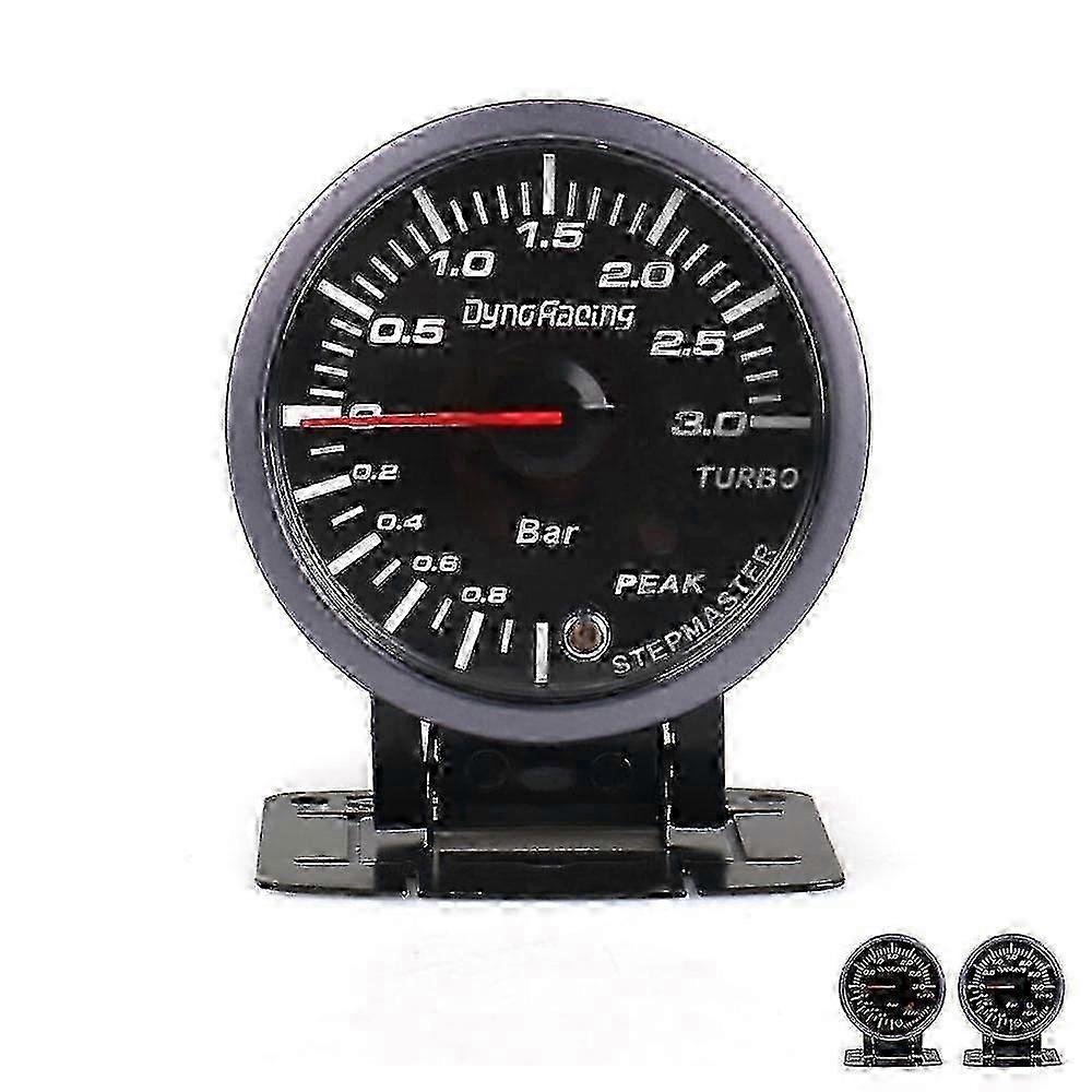 unico Dynoracing 60mm Black Face Car Turbo Boost Gauge 3 Bar con illuminazione ambra bianca Turbo Boost Meter