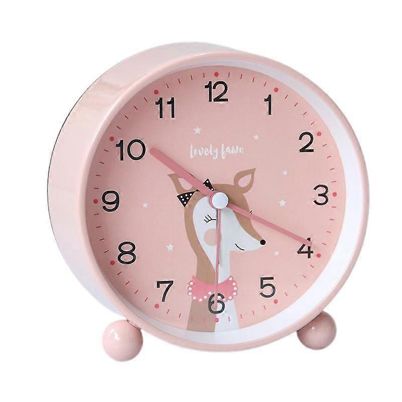 Analog Alarm Clock 4 Inch, Battery Powered Non-Tick Silent Small Desk Clock with Night Light Desk Clock for Nightstand Bedroom